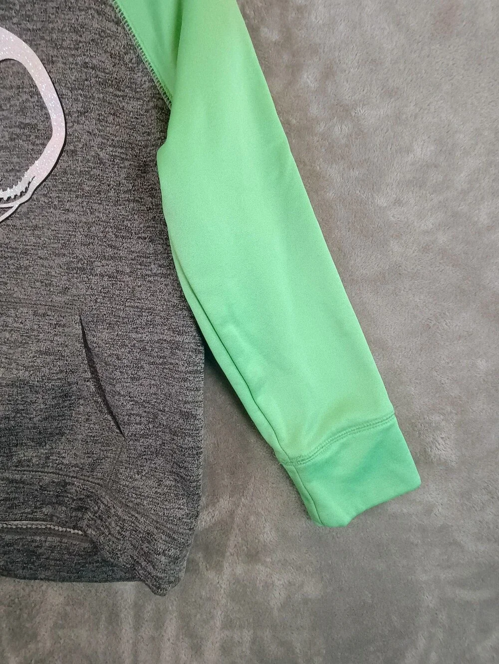 *Stains* Girls Justice Green and Gray Softball Hoodie Size 7